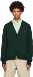AMI Paris Green Ami de Cœur Cardigan