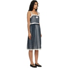 Marc Jacobs Navy Ribbon Strap Chiffon Midi Dress