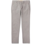 NN07 - Navy Theo Slim-Fit Brushed Cotton-Blend Twill Chinos - Gray