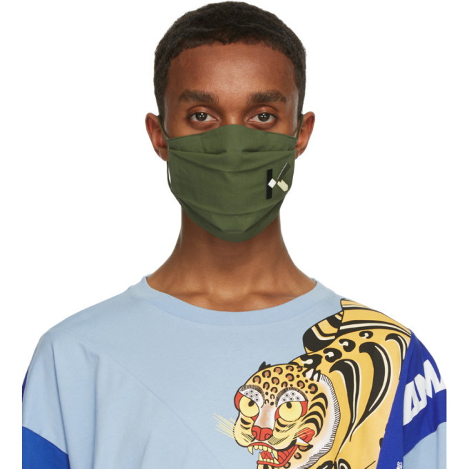 Photo: Kenzo Three-Pack Multicolor Embroidered Logo Face Masks