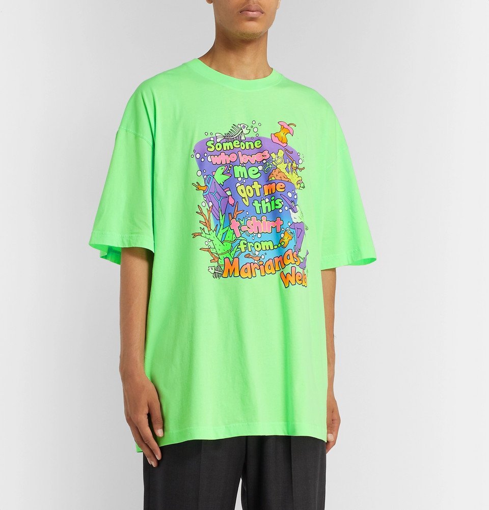 Vetements - Oversized Printed Cotton-Jersey T-Shirt - Green Vetements