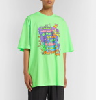 Vetements - Oversized Printed Cotton-Jersey T-Shirt - Green