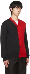 Comme des Garçons Shirt Black & Red Knit Cardigan