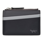 Maison Kitsune Black and Grey Colorblocked Card Holder