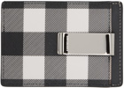 Burberry Black & White Check Card Holder