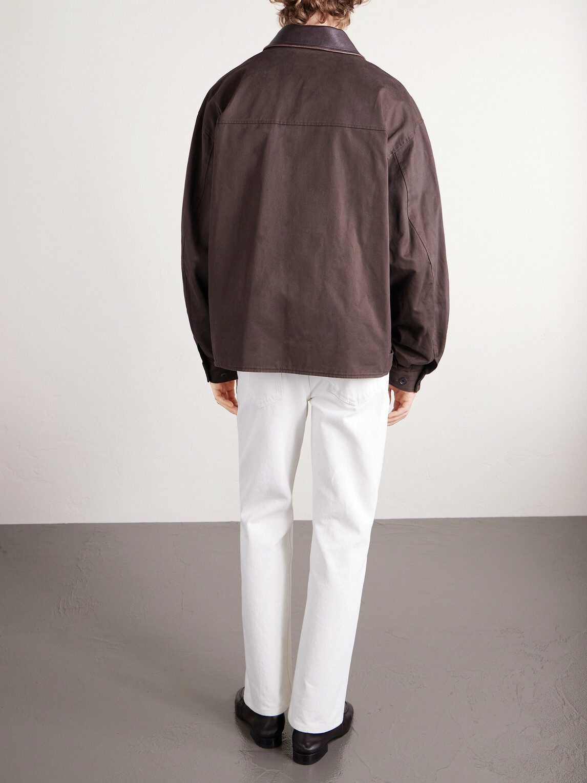 ssstein - Leather-Trimmed Cotton Jacket - Brown