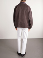 ssstein - Leather-Trimmed Cotton Jacket - Brown