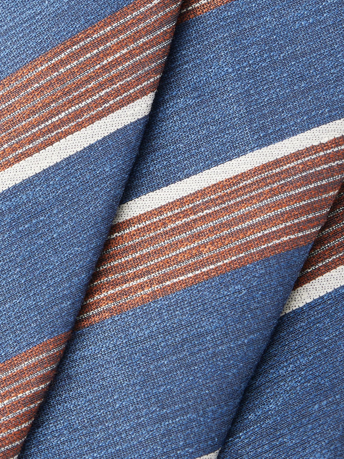 De Petrillo - 7cm Striped Silk and Linen-Blend Tie