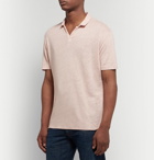 Officine Generale - Simon Garment-Dyed Slub Linen Polo Shirt - Pink