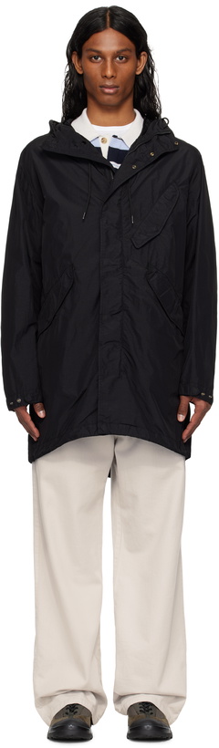 Photo: C.P. Company Black Flatt Nylon Goggle Fishtail Parka Coat