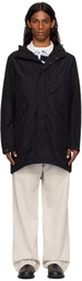 C.P. Company Black Flatt Nylon Goggle Fishtail Parka Coat