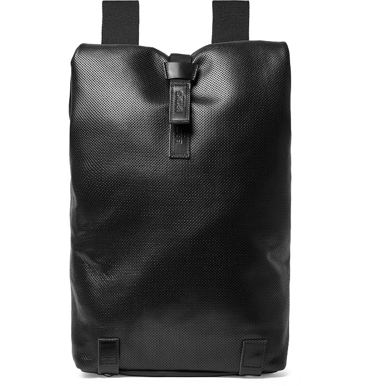 Photo: Brooks England - Pickwick Perforated Leather Cycling Backpack - Black