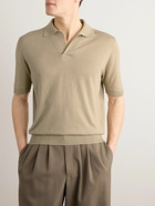 Loro Piana - Silk and Linen-Blend Polo-Shirt - Neutrals