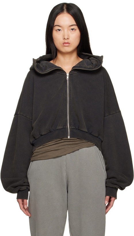 Photo: Entire Studios Black Cropped Hoodie