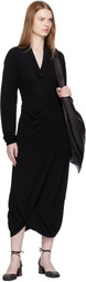 LEMAIRE Black V Neck Maxi Dress