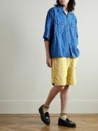 KAPITAL - Easy Straight-Leg Cotton-Twill Drawstring Shorts - Yellow