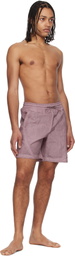 COOR Purple Lipstop Over Dying Curved Swim Shorts
