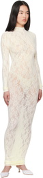 SKIMS Off-White Knit Lace Turtleneck Maxi Dress