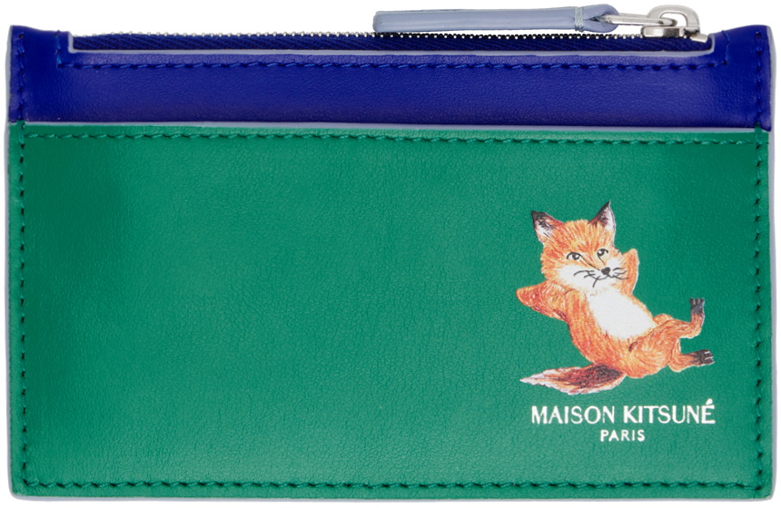 Maison Kitsuné Green Chillax Fox Card Holder Maison Kitsune
