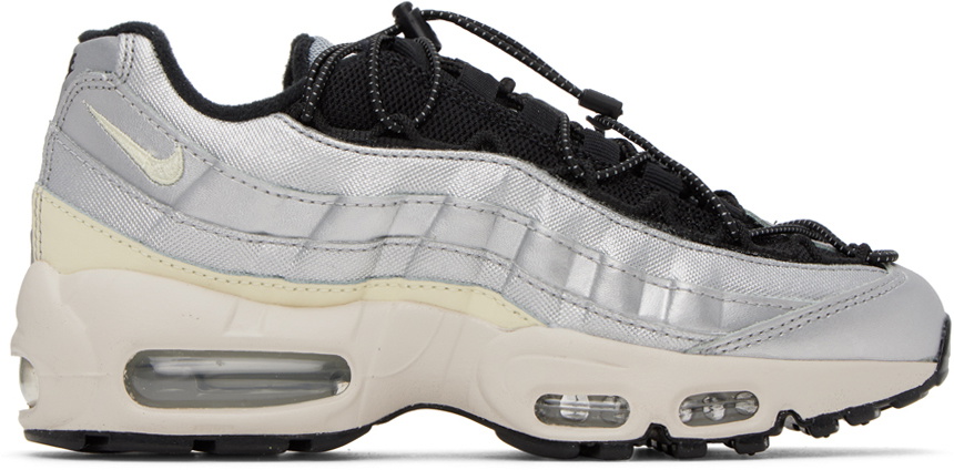 black and silver air max 95