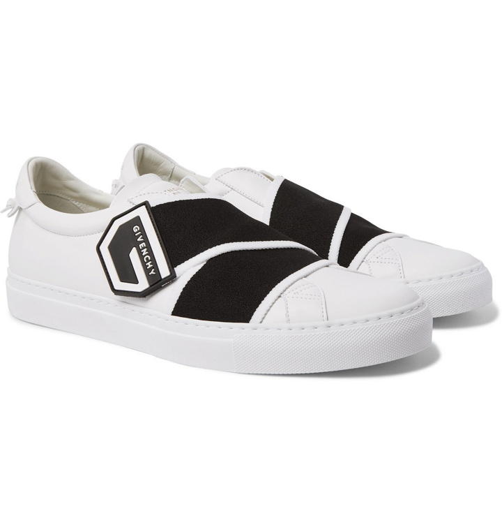 Photo: Givenchy - Urban Street Logo-Print Leather Sneakers - White