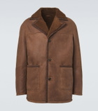 Etro Shearling-trimmed leather jacket