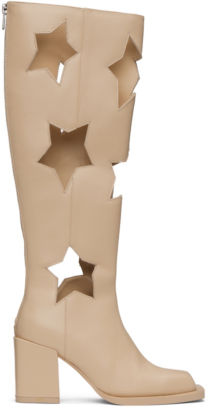 Photo: ANDREJ GRONAU SSENSE Exclusive Beige Star Cut Boots