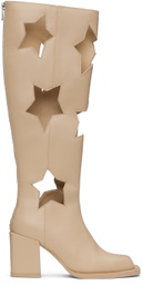 ANDREJ GRONAU SSENSE Exclusive Beige Star Cut Boots