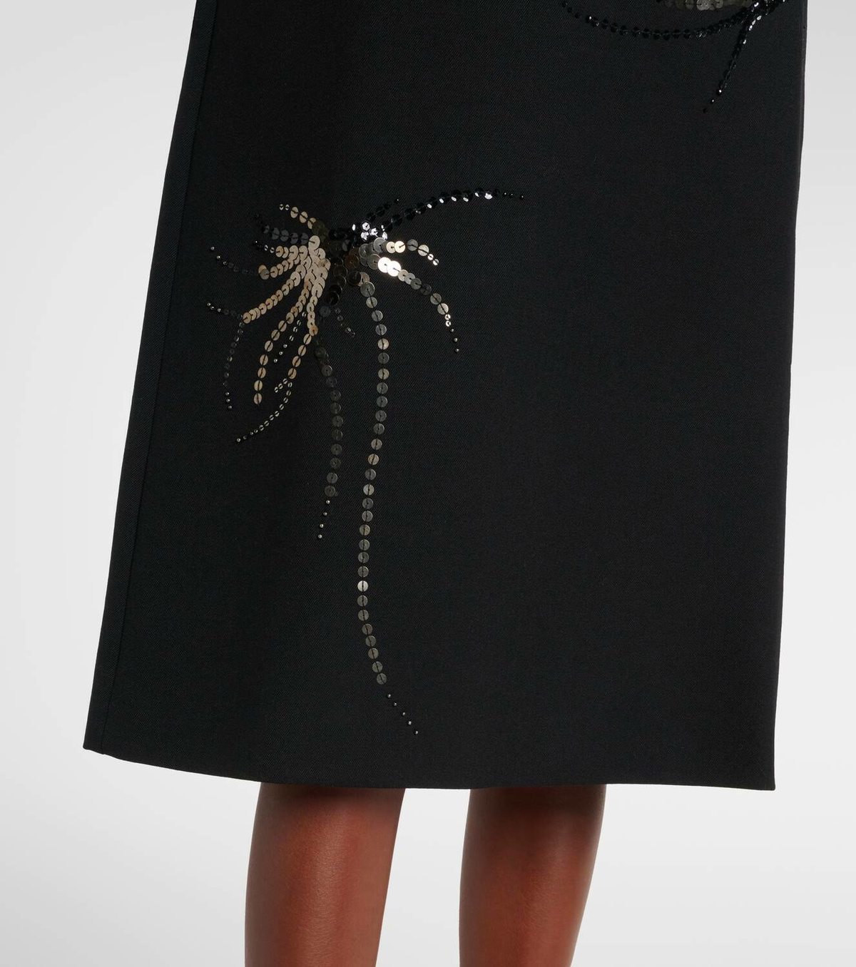 Jacques Wei Sequined wool pencil skirt