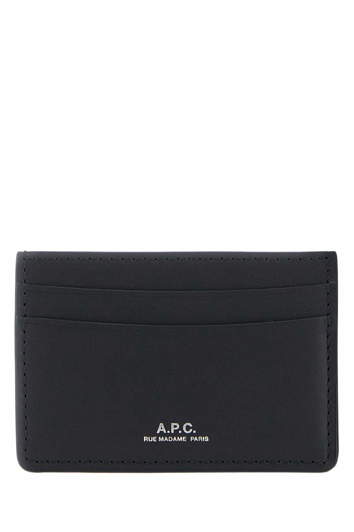 ★A.P.C.★ James Logo Card Holder Sand PXAWVH63521BAG Genève business card holder | Smooth vegetable-tanned