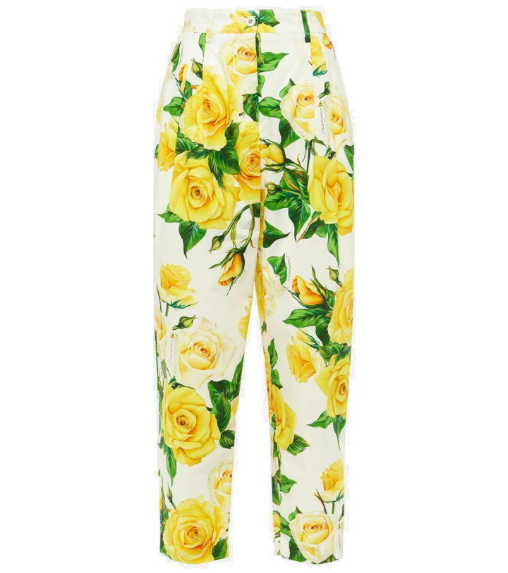 Photo: Dolce&Gabbana Floral high-rise cotton cropped pants