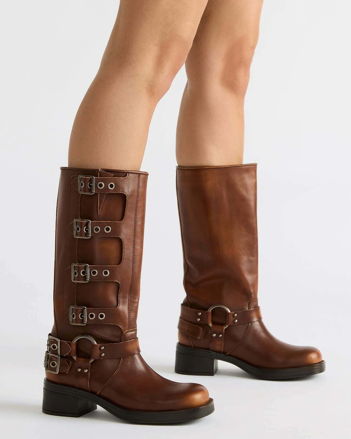 Steve Madden Rockyy Boots in Cognac