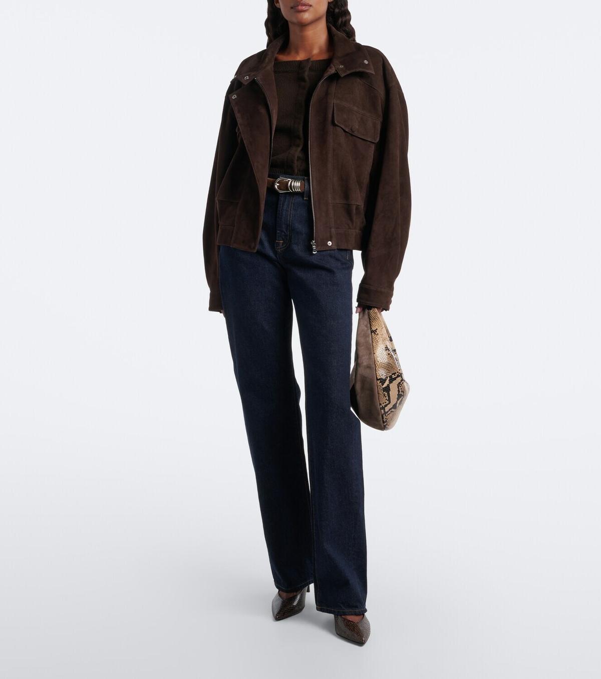 Nour Hammour Suede blouson jacket