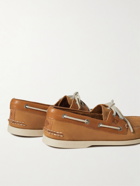 Sperry - Authentic Original Leather-Trimmed Nubuck Boat Shoes - Brown