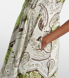 Tory Burch Printed belted cotton-blend maxi dress