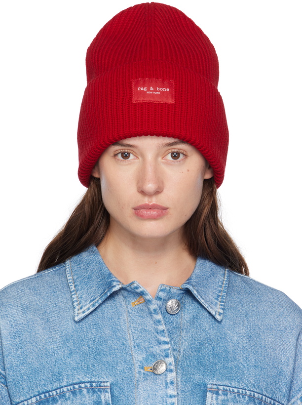 Photo: rag & bone Red Blake Beanie