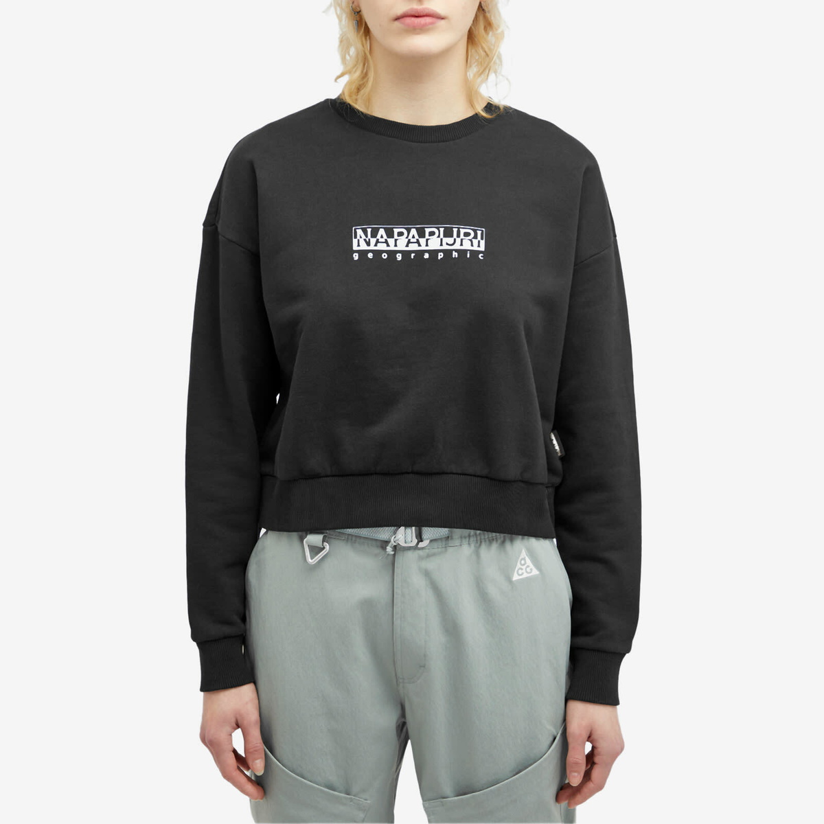 Napapijri Women's Box Cropped Sweat in Black