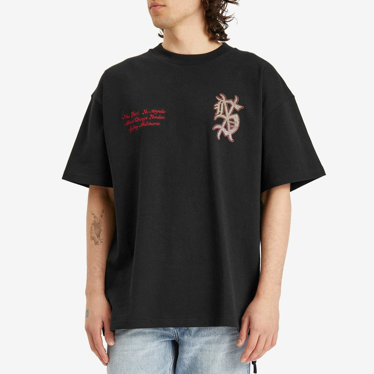 【KSUBI】デジタルプリントTシャツ★playoff ekcess jet black Ksubi Men's Playoff Ekcess T-Shirt in Jet Black Ksubi