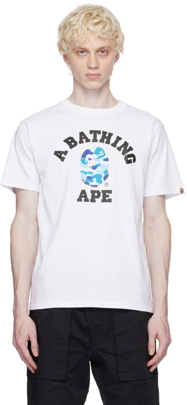 Photo: BAPE White ABC Camo College T-Shirt