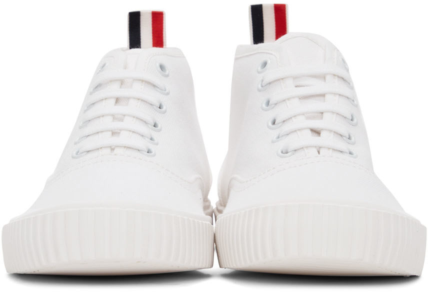 Thom Browne White Mid-Top Heritage Sneakers Thom Browne