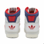Adidas Conductor Hi-Top Sneakers in Core White/Scarlet/Grey