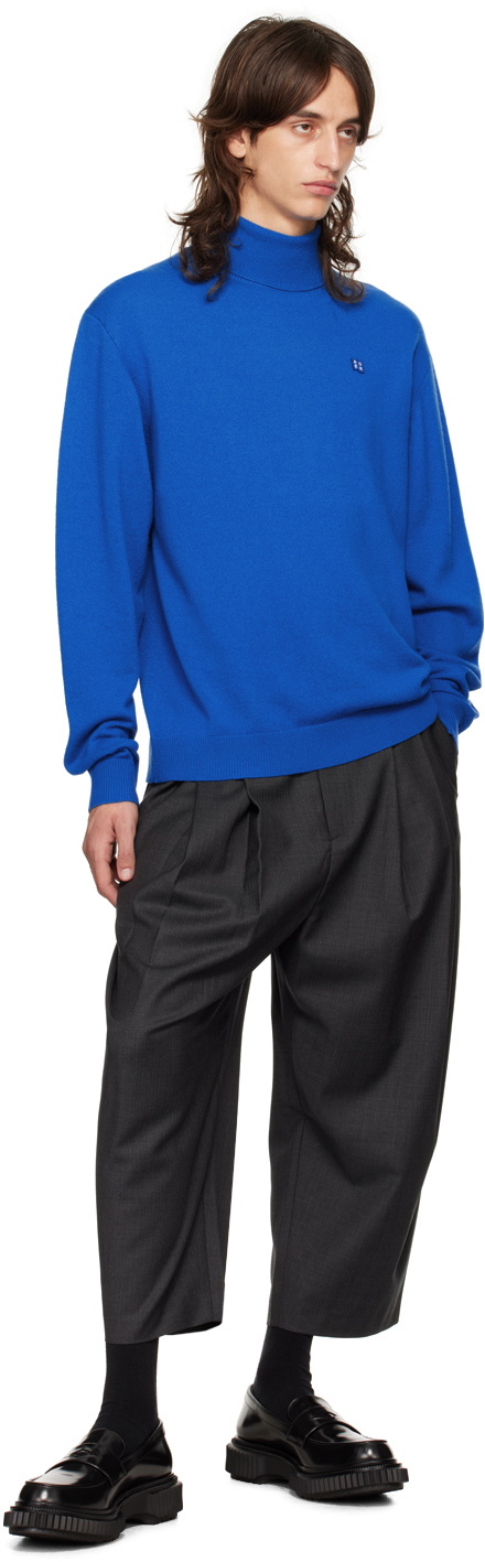 トップス ADER ERROR Tag turtleneck knit 01 ADER error Blue TRS Tag 01 Turtleneck ADER error