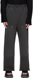 JieDa Black Double Knee Sweatpants