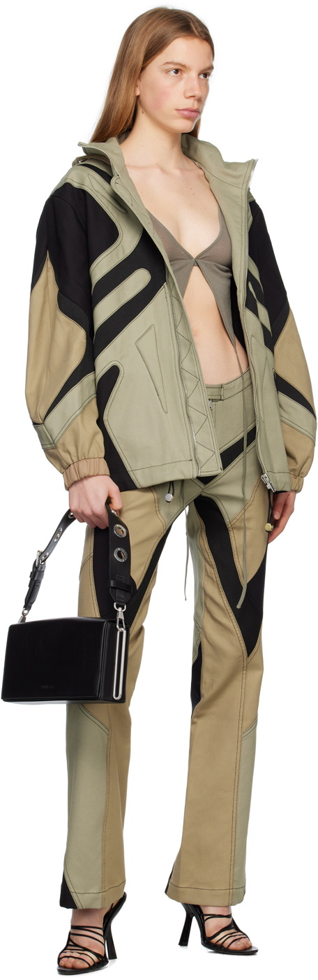 Dion Lee Khaki & Black Tech Monstera Jacket