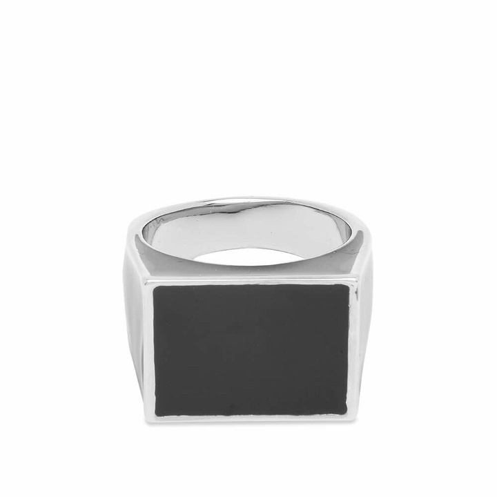 Photo: Dries Van Noten Men's Square Front Ring in Black
