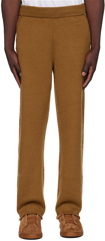 Photo: ZEGNA x The Elder Statesman Brown Brushed Trousers