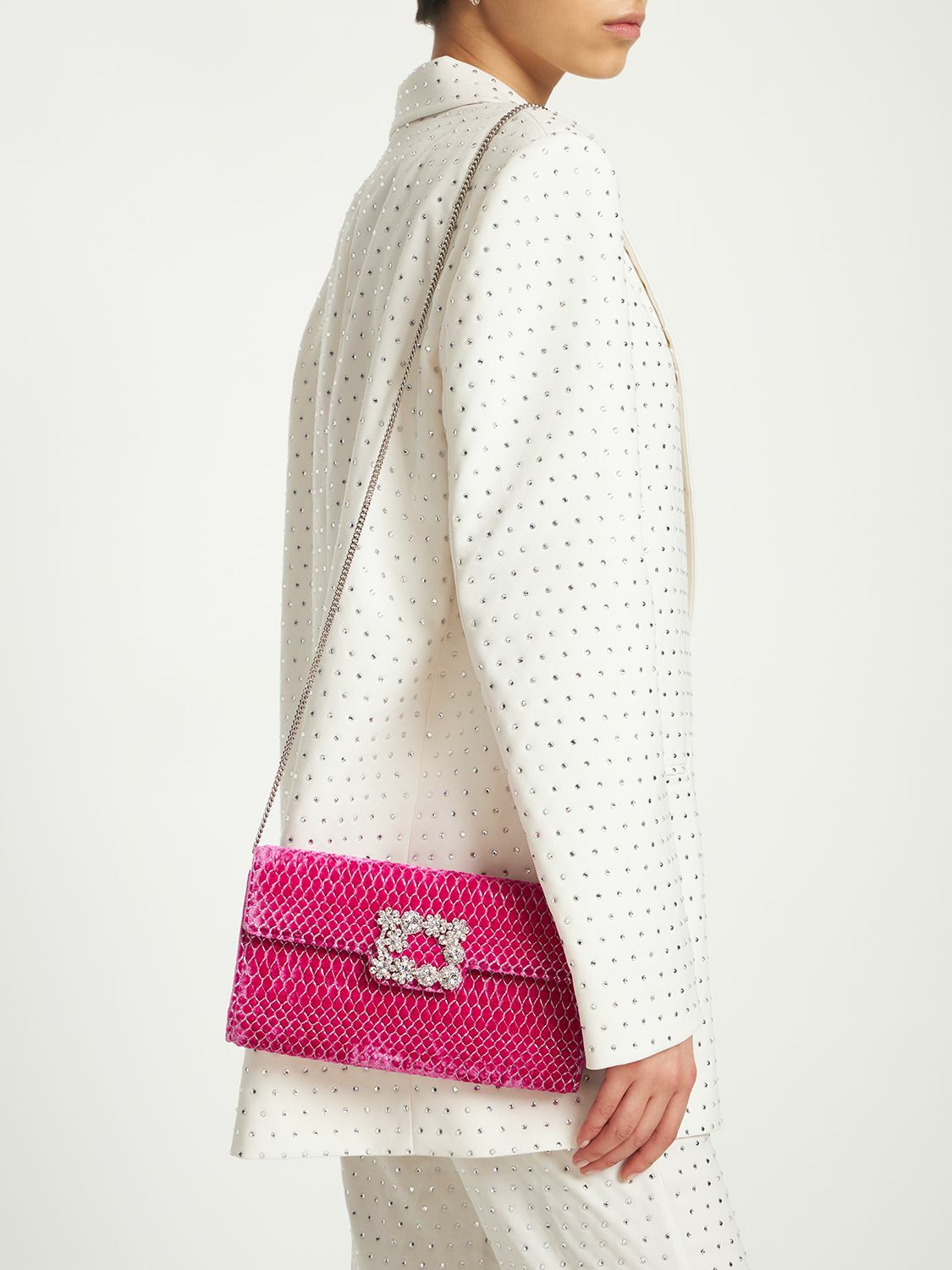 ROGER VIVIER - Flower Buckle Envelope Flap Clutch Roger Vivier