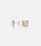 Yvonne Léon Crabe Coquillage 9kt gold earrings with gemstones
