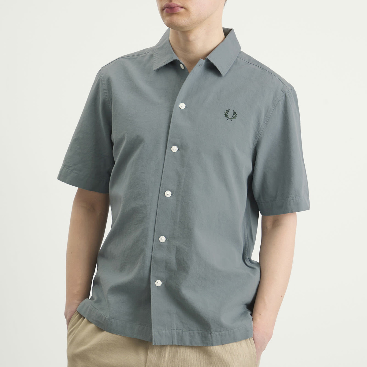 Fred Perry Men's Logo Shirt in Stockport Blue