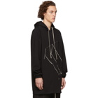 Rick Owens Black Embroidered Hoodie